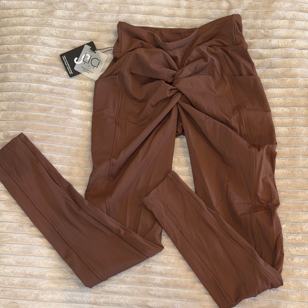 🆕 Lici Fit - Scrunch Leggings in Cinnamon, Side-Pockets - Women’s S